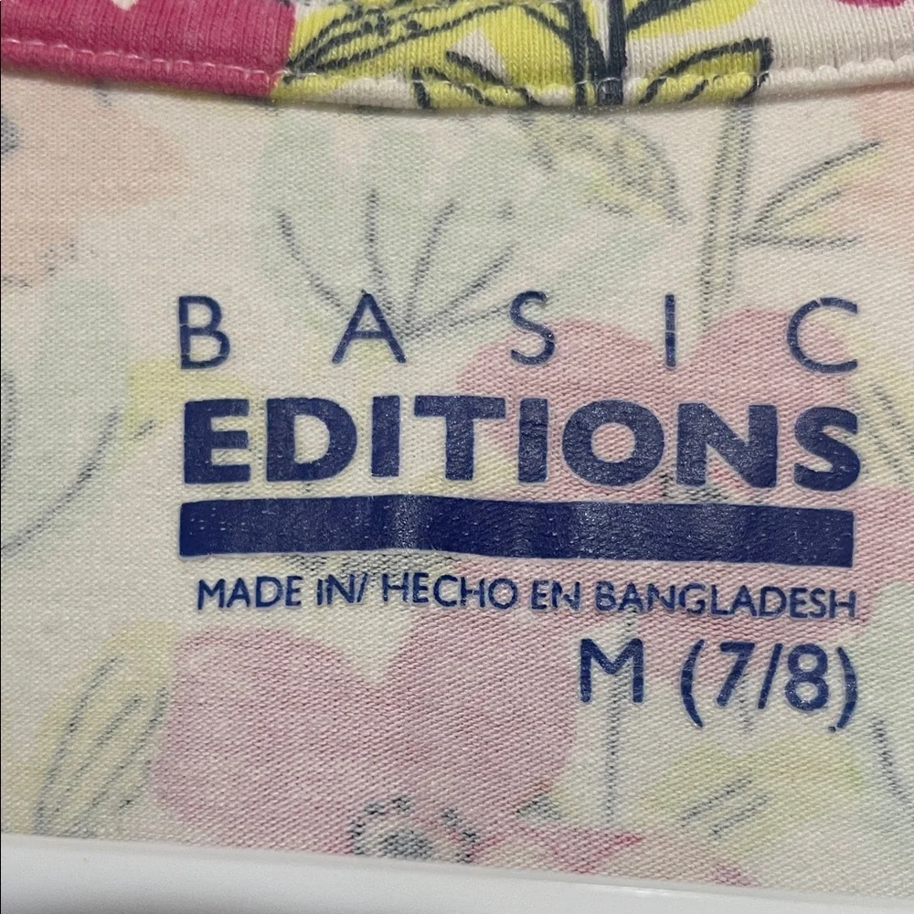 Basic Editions Floral Girls  Dress        Size M 7/8